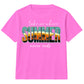 Retro Tropical Sunset Beach Slogan Print Kids T-Shirt