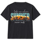 Retro Tropical Sunset Beach Slogan Print Kids T-Shirt
