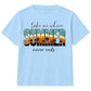 Retro Tropical Sunset Beach Slogan Print Kids T-Shirt