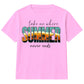 Retro Tropical Sunset Beach Slogan Print Kids T-Shirt