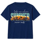 Retro Tropical Sunset Beach Slogan Print Kids T-Shirt