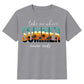 Retro Tropical Sunset Beach Slogan Print Kids T-Shirt