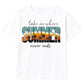 Retro Tropical Sunset Beach Slogan Print Kids T-Shirt