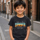 Retro Tropical Sunset Beach Slogan Print Kids T-Shirt