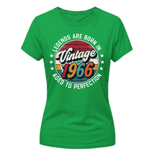 60th Birthday Present Ladies Tshirt Vintage 1966 Aged To Perfection