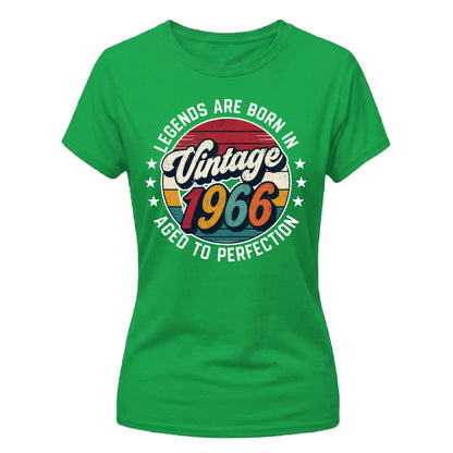 60th Birthday Present Ladies Tshirt Vintage 1966 Aged To Perfection