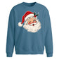 Retro Winking Santa Claus Christmas Oversized Sweatshirt