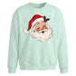 Retro Winking Santa Claus Christmas Oversized Sweatshirt