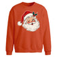 Retro Winking Santa Claus Christmas Oversized Sweatshirt