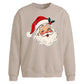Retro Winking Santa Claus Christmas Oversized Sweatshirt
