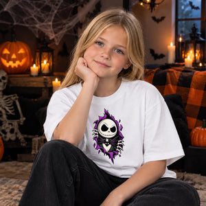 Ripped skeleton character graphic Halloween Kids T-Shirt