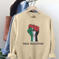Free Palestine Embroidered Sweatshirt, Solidarity Hand Support Palestine Protest Jumper, Save Gaza Palestine Clothing, Comfort Colors Shirt
