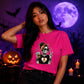 Rocker coffee skeleton graphic Halloween Ladies t-shirt