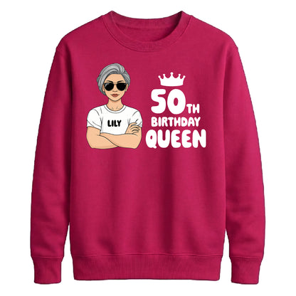 Royal Birthday Queen Personliased Happy Birthday Sweatshirt