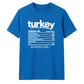 Funny turkey nutrition facts Thanksgiving Unisex T-Shirt