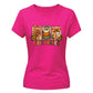Rustic turkey pumpkin panels Thanks Giving Ladies T-Shirt