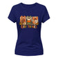 Rustic turkey pumpkin panels Thanks Giving Ladies T-Shirt
