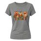 Rustic turkey pumpkin panels Thanks Giving Ladies T-Shirt