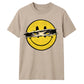 Edgy Ripped Smiley Face Anime Eyes Graphic Unisex T-Shirt