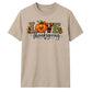 Love pumpkin leopard plaid text Thanksgiving Unisex T-Shirt