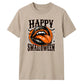 Spooky vampire fangs lips graphic Halloween Unisex t-shirt