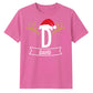 Santa Antlers Custom Name Monogram Christmas Unisex T-Shirt