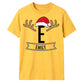 Santa Antlers Custom Name Monogram Christmas Unisex T-Shirt