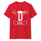 Santa Antlers Custom Name Monogram Christmas Unisex T-Shirt