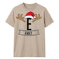 Santa Antlers Custom Name Monogram Christmas Unisex T-Shirt