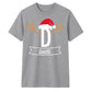 Santa Antlers Custom Name Monogram Christmas Unisex T-Shirt