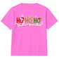 Santa Reindeer Elf Ho Ho Ho Print Christmas Kids T-Shirt