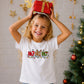 Santa Reindeer Elf Ho Ho Ho Print Christmas Kids T-Shirt