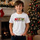 Santa Reindeer Elf Ho Ho Ho Print Christmas Kids T-Shirt