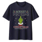 Sarcastic finger quote graphic Christmas Oversized T-Shirt