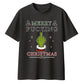 Sarcastic finger quote graphic Christmas Oversized T-Shirt