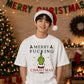 Sarcastic finger quote graphic Christmas Oversized T-Shirt