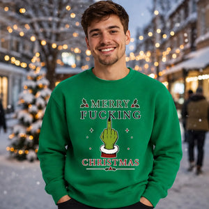 Sarcastic Hand Gesture Rude Christmas Unisex Sweatshirt