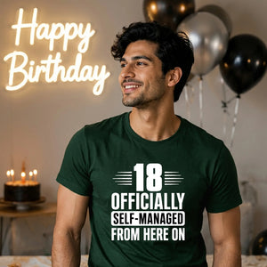 18th Birthday Unisex T-Shirt Officially Self-Managed From Here On