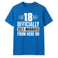 Sassy 18 Officially Self-Managed 18 Birthday Unisex T-Shirt