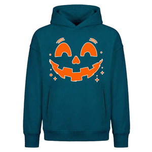 Bright pumpkin face glow graphic Halloween Oversized Hoodie