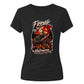 Scary horror hockey mask graphic Halloween ladies t-shirt