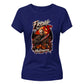Scary horror hockey mask graphic Halloween ladies t-shirt