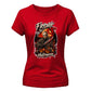 Scary horror hockey mask graphic Halloween ladies t-shirt