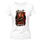 Scary horror hockey mask graphic Halloween ladies t-shirt