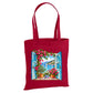 Scenic coastal window view with vibrant flowers cotton Tote Bag