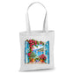 Scenic coastal window view with vibrant flowers cotton Tote Bag