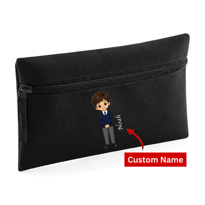 Kids Quadra Pencil Case with Custom Name School Boy Large Capacity Pencil Case