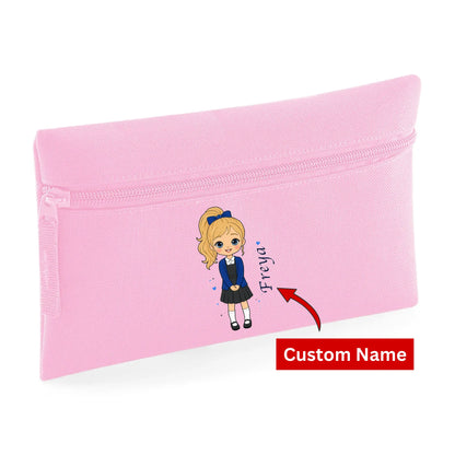 Kids Quadra Pencil Case with Custom Name School Girl Large Capacity Pencil Case