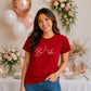 Script Cursive Ring Graphic Engagement Bride Ladies T-Shirt