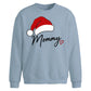 Script Mommy Santa Hat Heart Christmas Oversized Sweatshirt